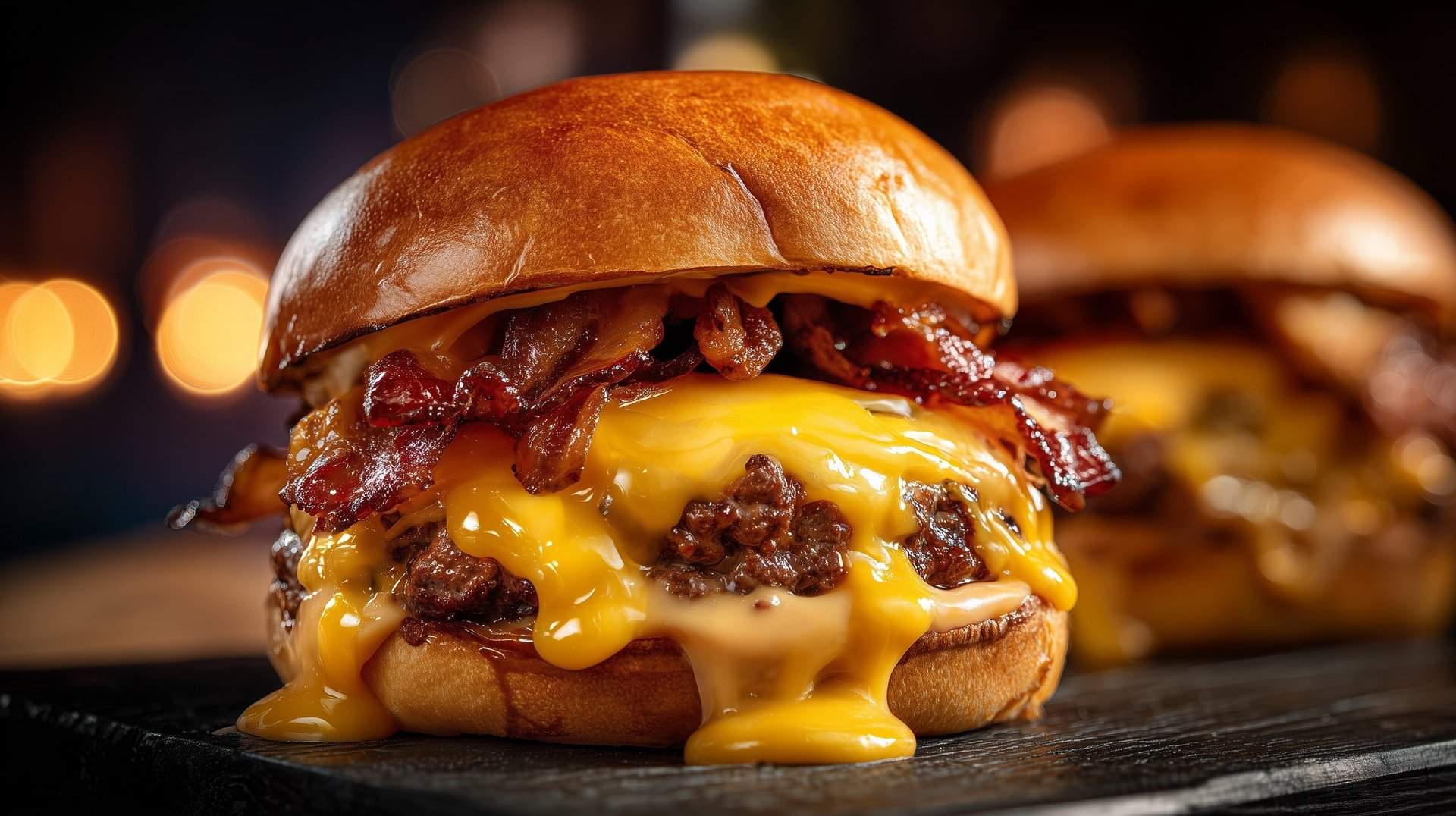 Cheeseburger mit geschmolzenem Käse