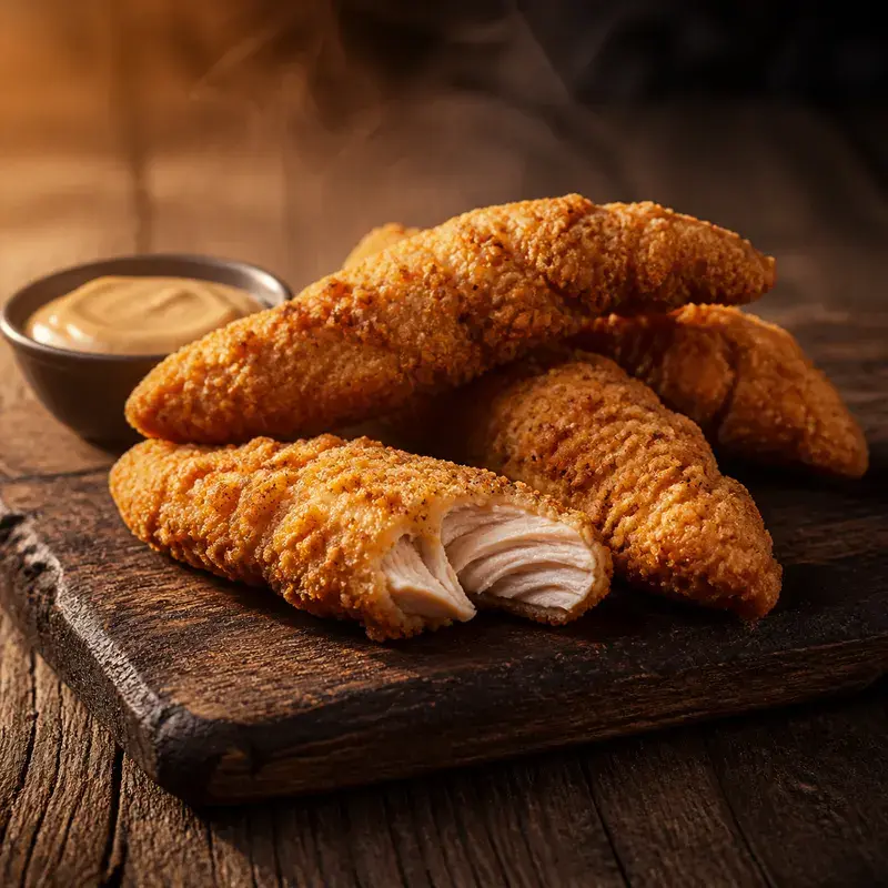 Chicken Fingers mit panierte Hühnerfiletstreifen