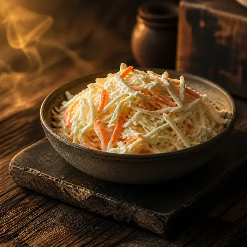 Coleslaw Salad mit Weißkraut mit Karotte, Mayo und Sauerrahm