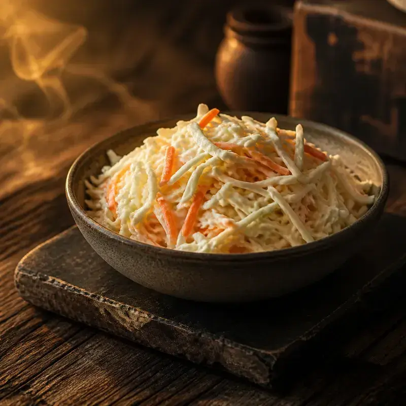 Coleslaw Salad mit Weißkraut mit Karotte, Mayo und Sauerrahm
